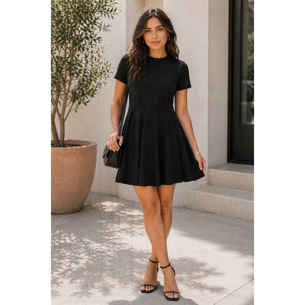 Torrid Fit and Flare Dress Black Mock Neck Open‎ Back - Size 2/XXL